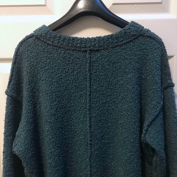 Cute BECOOL Turquoise (Blue/Green)Sweater with Fun Seam Detail on Back & Sleeves - Picture 10 of 13